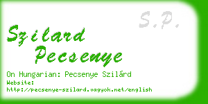 szilard pecsenye business card