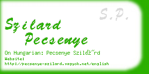 szilard pecsenye business card